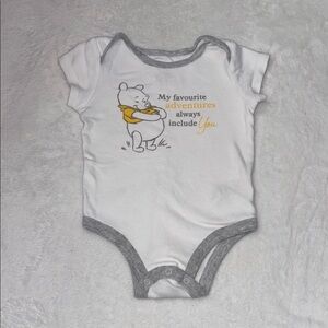 Disney 6-12 months White and Gray Winnie the Pooh One Piece bodysuit